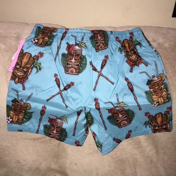 Psycho Tuna Blue Tint Size medium Tiki Cocktail Party swim trunks New - Picture 2 of 6